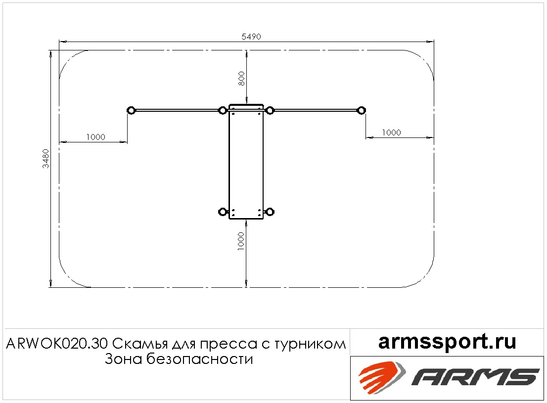 Скамья для пресса с турником (эконом)