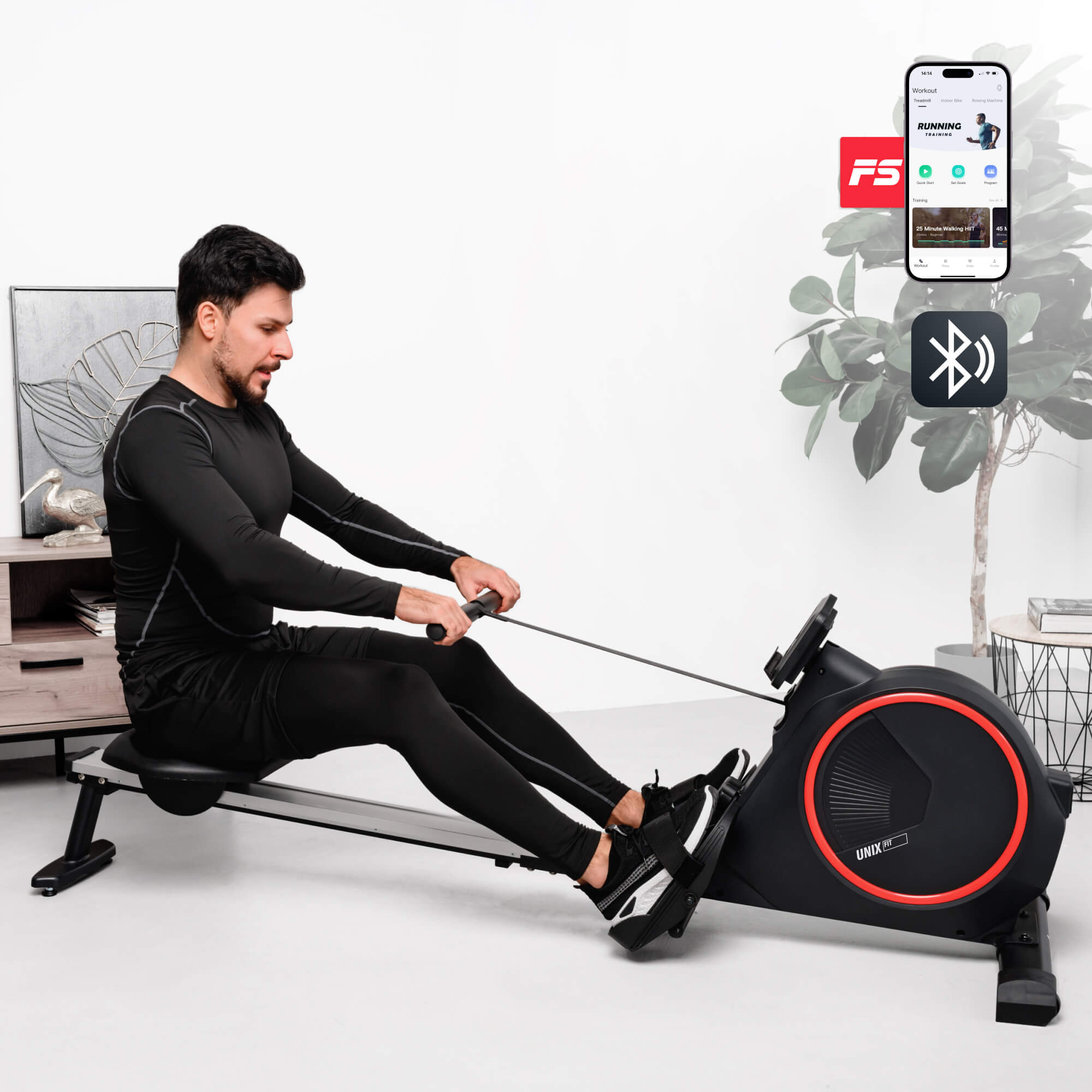 Гребной тренажер UNIX Fit механическая нагрузка / Techno Rower 410