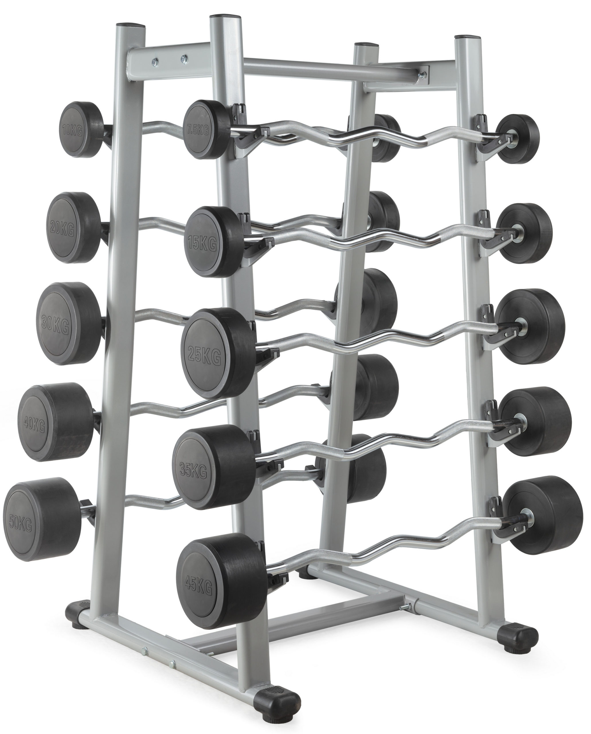 Штанга неразборная обрезиненная 50 кг. Изогнутый гриф. VictoryFit VF-DX5500