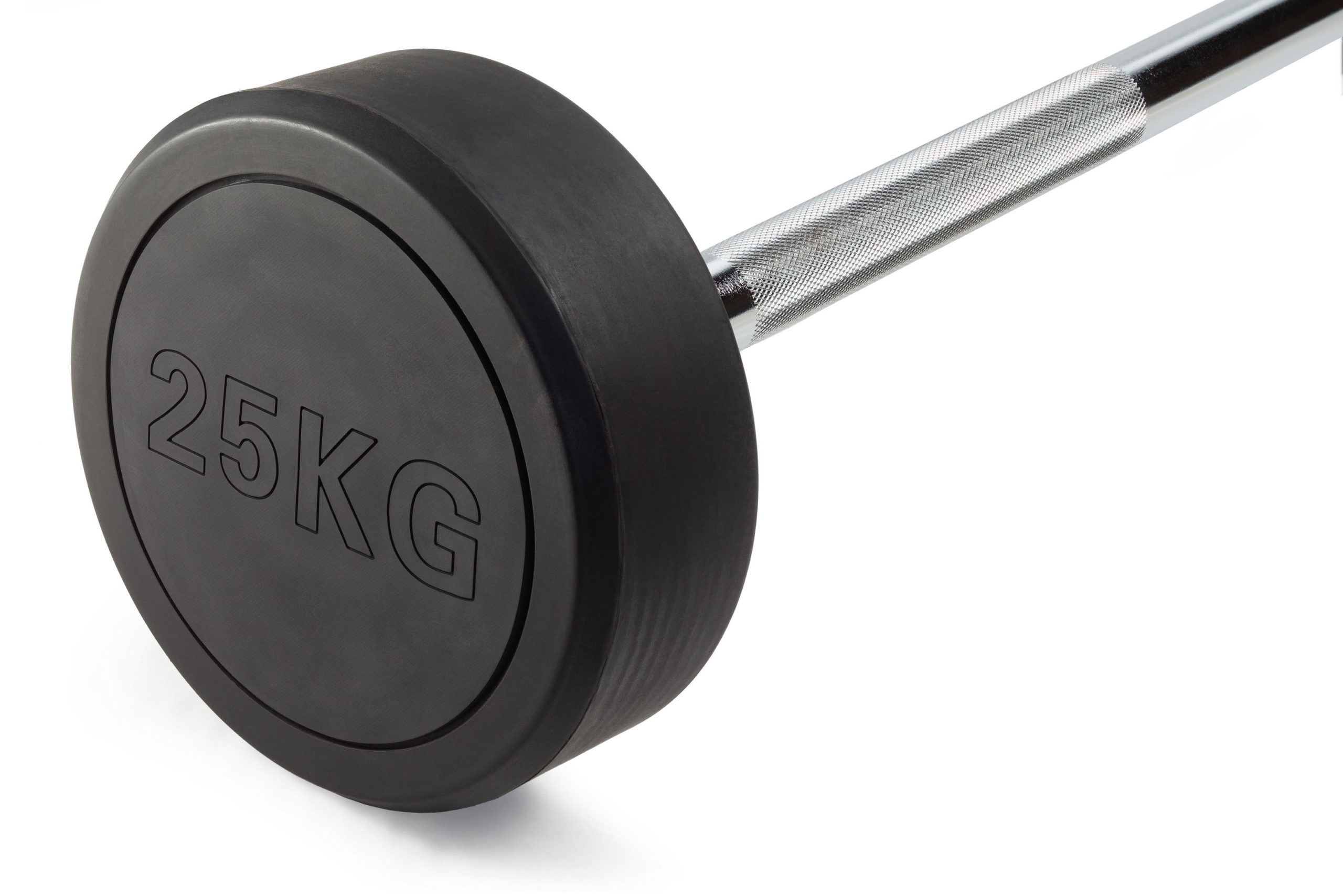 Штанга неразборная обрезиненная 25 кг. Прямой гриф. VictoryFit VF-DX4250