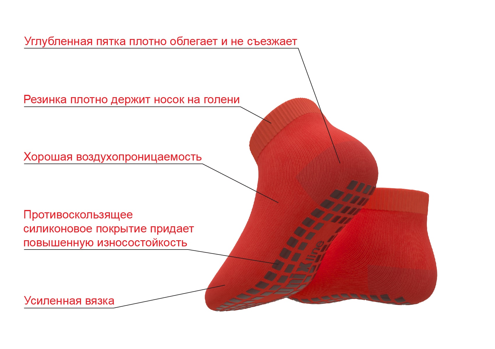 Носки противоскользящие UNIX Line для батута (32-35 RU / 20-22 см)
