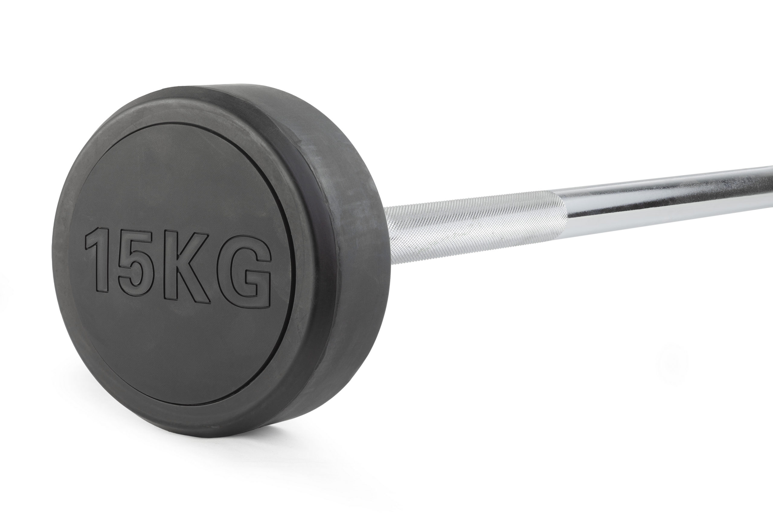 Штанга неразборная обрезиненная 15 кг. Прямой гриф. VictoryFit VF-DX4150