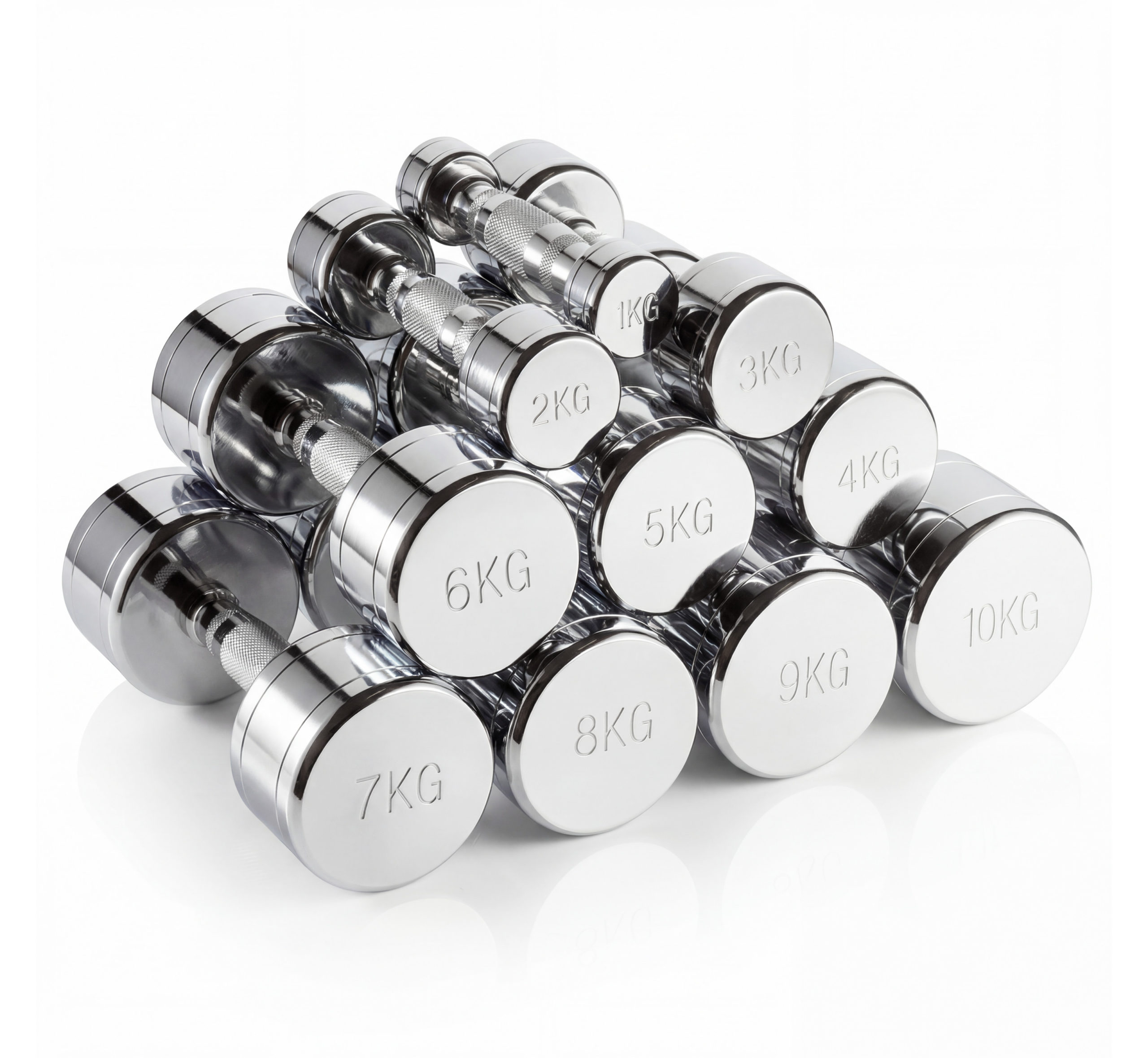 Набор гантелей хром (пары) от 1-10 кг VictoryFit VF-SET110-CR
