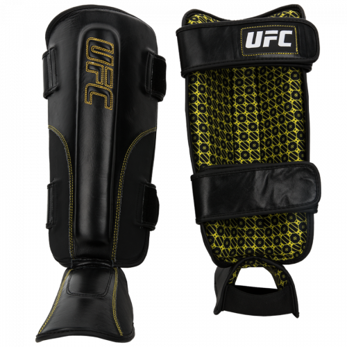 UFC Защита голени на липучках, черная - S/M