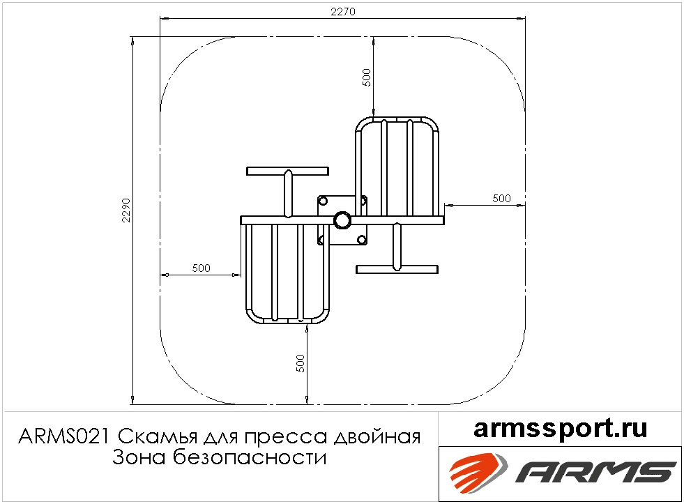 Скамья для пресса двойная